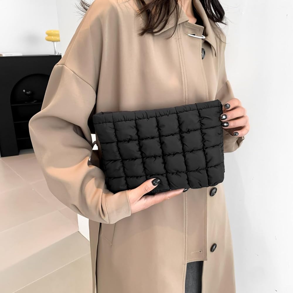 Amazon.com : HFLZBRO Puffy Quilted Makeup Bag for Women